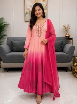 Launching New Festival Special  Đěsigner Special Premium Orange Chiffon 3 Piece Set