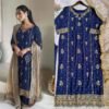 TOP AND PENT WITH DUPATTA WITH  FOX GEORGETTE FABRICS SEQUENCE EMBROIDERY WORK BACK SIDE ALSO WORK