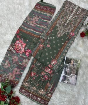 Pure viscous Maslin digital print with aari and hand work