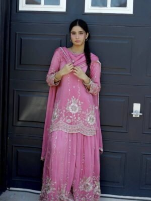 KURTI WITH PLAZZO AND BEAUTIFUL DUPATTA WITH HEAVY STAR GEORGETTE SILK. LAUNCHING NEW TRANDING COLLECTION 3 PIECE FANCY KURTI WITH PLAZZO AND BEAUTIFUL DUPATTA