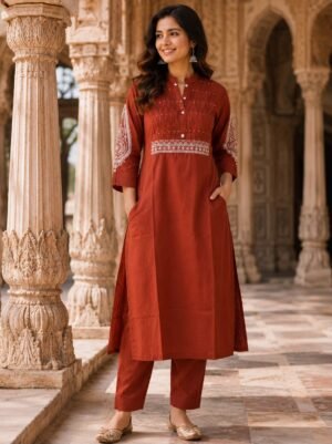 Alternative view of Pure Cotton Kurti With Pant