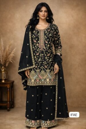 READYMADE COLLECTION D-5103 Top Palazzo Dupatta WITH  Heavy Airtex Chinnon  Rich embroidery work
