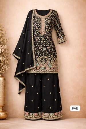 Alternative view of READYMADE COLLECTION D-5103 Top Palazzo Dupatta WITH Heavy Airtex Chinnon Rich embroidery work