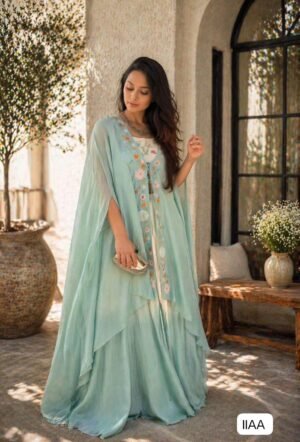 Get festive ready in our new New Super Trending Party Wear Shrug with Lehenga
