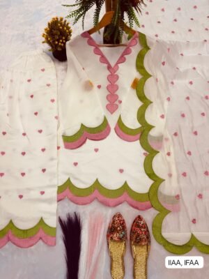 Alternative view of Trending New Đěsigner Mom-Daughter Combo Mul Chanderi Cotton Top Farshi salwar & Dupatta Set