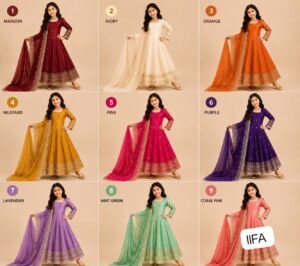 Alternative view of Gown Set WITH Heavy Fendy Sillk With Siqunce Embroidery Work With Latkan Dori