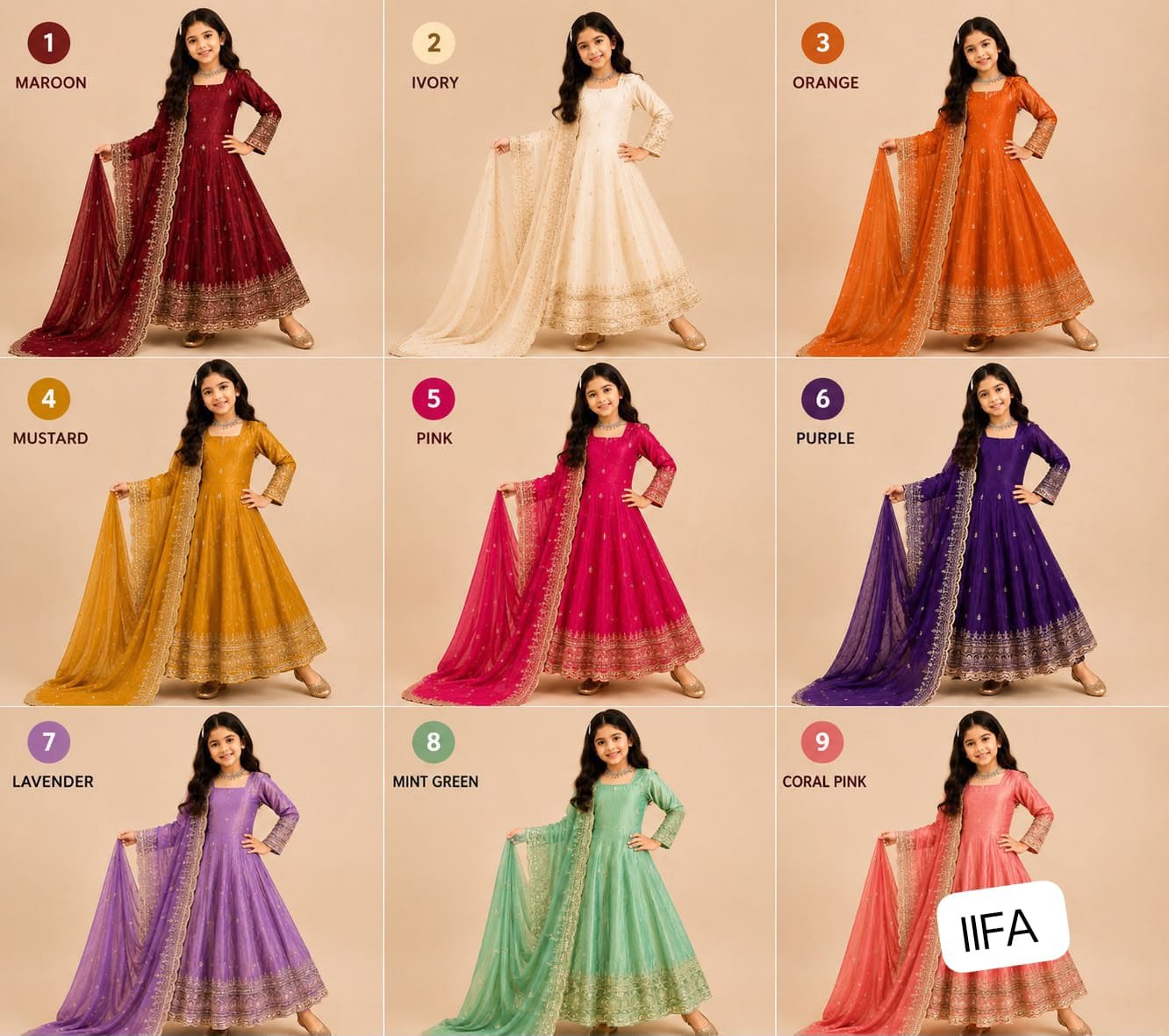 Gown Set WITH Heavy Fendy Sillk With Siqunce Embroidery Work With Latkan Dori - Image 2