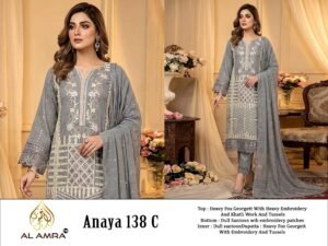 Exclusive Designs ZF ANAYA 138 TOP DUPATTA BOTTOM WITH HEAVY FOX GEORGETT FRONT EMBROIDERY WITH HEAVY KHATLI HAND WORK