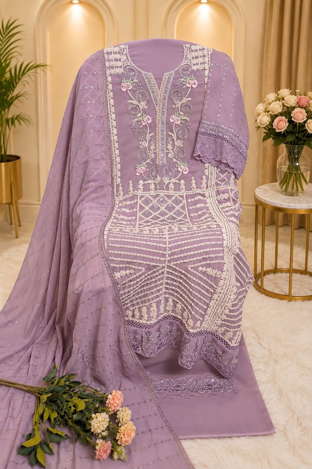 Exclusive Designs ZF ANAYA 138 TOP DUPATTA BOTTOM WITH HEAVY FOX GEORGETT FRONT EMBROIDERY WITH HEAVY KHATLI HAND WORK - Image 8