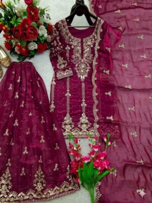 Alternative view of Sharara Suit & Dupatta Set WIYH FENDY Silk FABRIC Series New Designer Party Sharara Suit & Dupatta Set