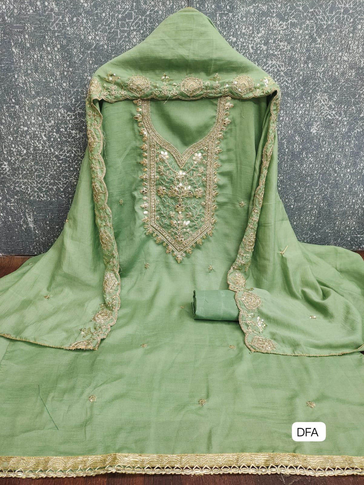 Top Fabric Vichitra Silk and codding sequence with gotapatti work