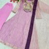 Rakhi Special Kurta Set WITH Pure SALSA SILK With Embroidery And Thread Work With Hand Stitched Beads And Latkan Work