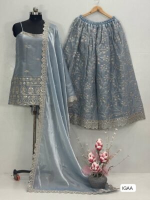Alternative view of NEW DESIGNER WEAR HEAVY JIMY SILK ORGANZA 3 PIS SUIT SET