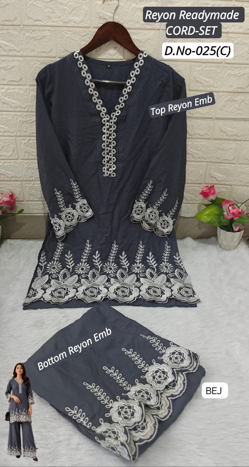 PAKISTANI WITH Premium Soft Rayon V-Neck Pattern With Elegant Emb Work