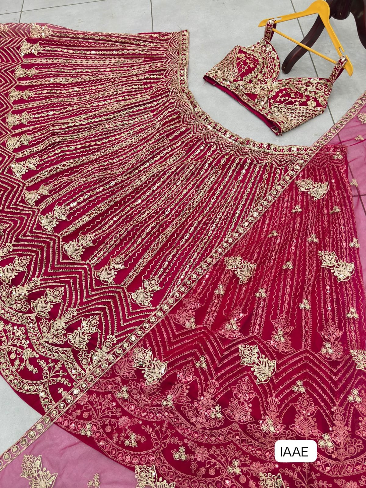Lehenga Choli WITH Butterfly Net Intricate embroidery, rich hues, and timeless craftsmanship come together to create a lehenga that speaks luxury and grace. Perfect for weddings, receptions, and grand celebrations. - Image 4