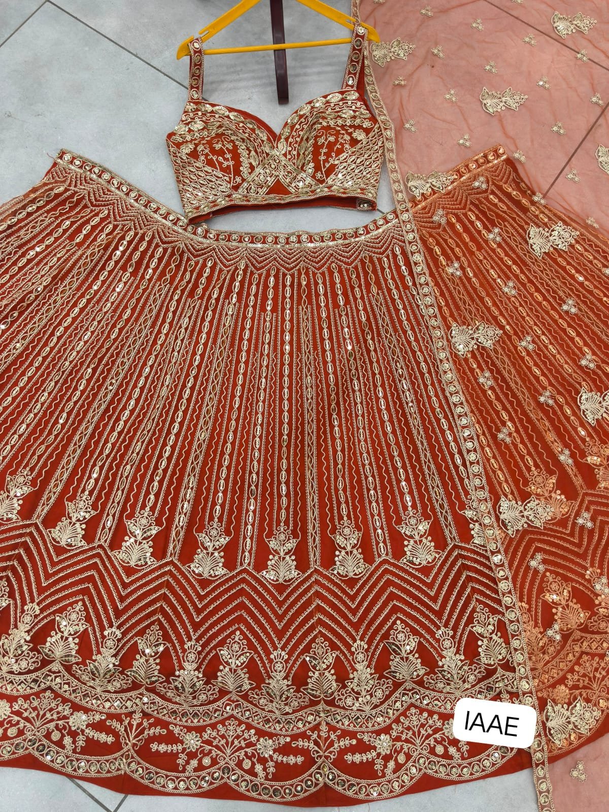 Lehenga Choli WITH Butterfly Net Intricate embroidery, rich hues, and timeless craftsmanship come together to create a lehenga that speaks luxury and grace. Perfect for weddings, receptions, and grand celebrations. - Image 2