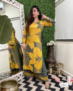 kurti digital print paired with  fabric heavy Reyon cotton with digital printDesigner Co-Ords set in * kurti digital print paired with Ankle length pant giving perfect outfit and deliberate choice about your look