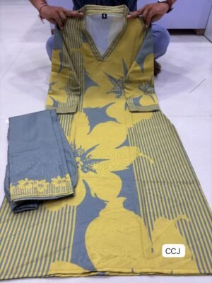 Alternative view of kurti digital print paired with  fabric heavy Reyon cotton with digital printDesigner Co-Ords set in * kurti digital print paired with Ankle length pant giving perfect outfit and deliberate choice about your look
