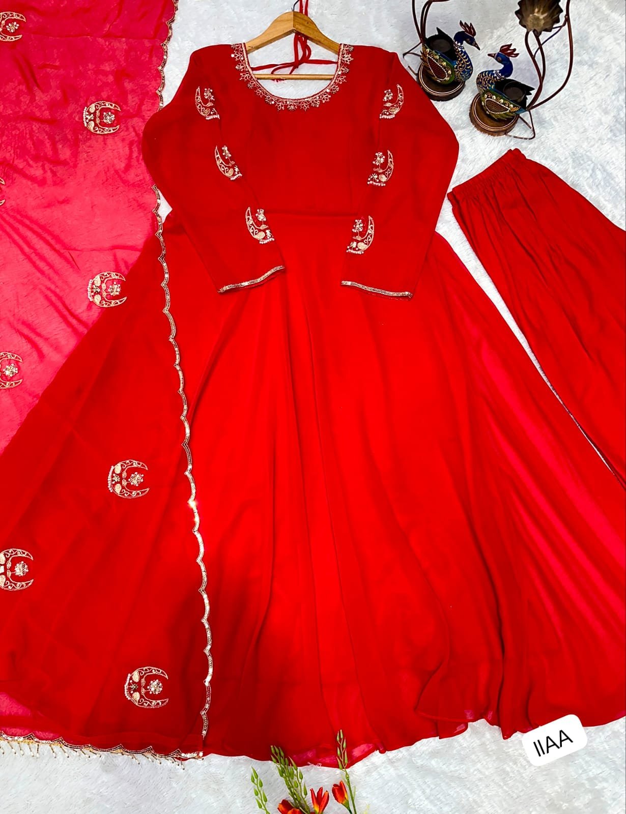 AK LUNCHING NEW ĐĚSIGNER PARTY WEAR LOOK ANKARKALI GOWN WITH EMBROIDERY WORK - Image 2