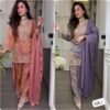 Presenting New Designer Collection In Ronald Silk With Heavy Embroidery Sequence Work Top-Bottom And Dupatta Set Fully Stitched Ready To Wear