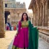 This top made from  vichitra silk fabric with Jacquard weaving zari border And Georgette Duppatta with lace border