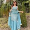Top Pallazo & Dupatta Set WITH   Fox Georgette FABRIC AK-Series New Designer Party Top Pallazo & Dupatta Set