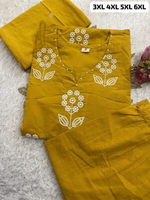 Alternative view of KURTI WITH PANT WITH MATCHING DUPPATA WITH PURE MUL COTTON  KURTI -EMBROIDERY WITH HAND WORK