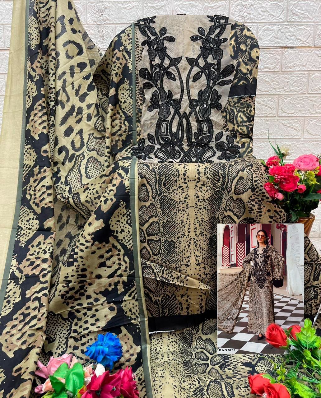 AASHA DESIGNER Design No -: 1189 Top WITH pure cotton FABRIC print with exclusive patch embroidery - Image 2