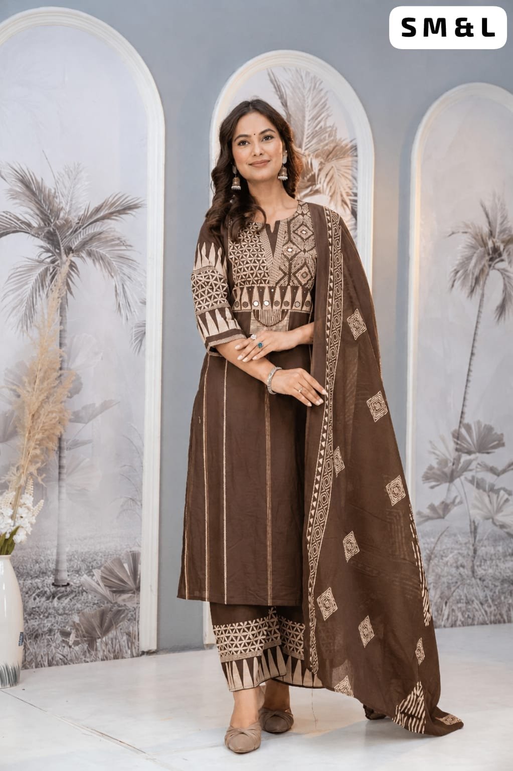KURTI WITH PLAZZO WITH PREMIUM DUPPATA WITH PURE 100% COTTON WITH Kurti With Embroidery Work