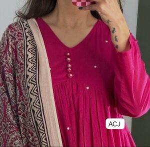 kurta set with beautiful Jaipur printed mal mal dupatta with matching PanT  Premium Cotton