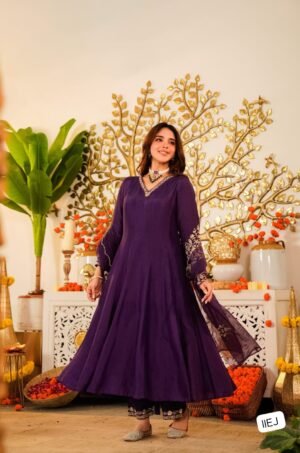 KURTA SET'S WITH PURE VISCOSE CHANDERI SILK WITH SEQUENCE EMBROIDERY WORK WOMEN'S PURE VISCOSE CHANDERI SILK KURTA SET'S