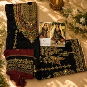 Alternative view of Top Bottom Dupatta WITH  Pure viscous Maslin digital print and hand work