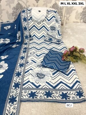 Alternative view of Kurti With Pant With Dupatta WITH Morgan Sequence Silk Digital Print