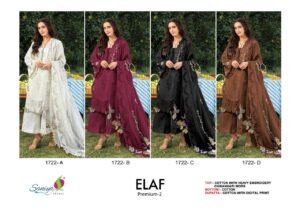 SANIYA TRENDZ ELAF PREMIUM -2    TOP Dupatta Bottom