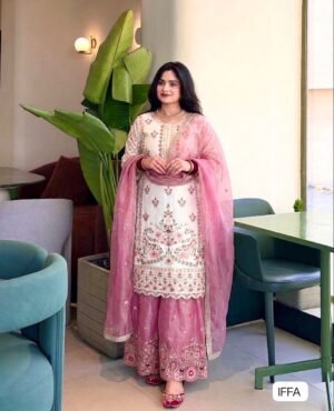 op Plazzo & Dupatta Set WITH :Pur Gmy Silk With Heavy Embroidery 5 mm Sequence Work With Sleeves