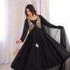 “Presenting Elegant New Designer Collection In Anarkali Gown 3 piece Set With Beautiful Position Worked Koti”