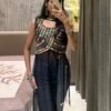 Kurti WITH Faux Blooming With Kutchi Gamthi Lace