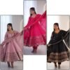 Elegant Embroidered Sequence Designer Anarkali Three Piece Set