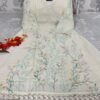 KURTI WITH PURE COTTON CHIKANKARI ANARKALI KURTI Vibrant Floral Garden Print