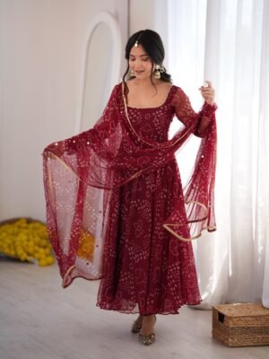 Anarkali Pent Dupatta WITH Digital printed Fabric