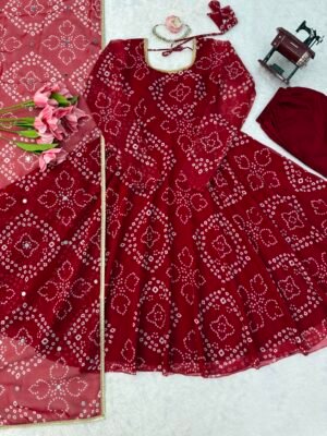 Alternative view of Anarkali Pent Dupatta WITH Digital printed Fabric