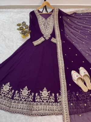 Alternative view of AK COLLECTION GOWN & DUPATTA SET WITH BLOOMING FOX GEORGETTE