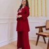 Co-ord WITH  Festive season calls for outfits that shine as bright as the celebrations! Featuring this must-have festive pure Georgette Co-ord Sets, crafted with finest detailing, embroidery and designed for comfort and elegance.