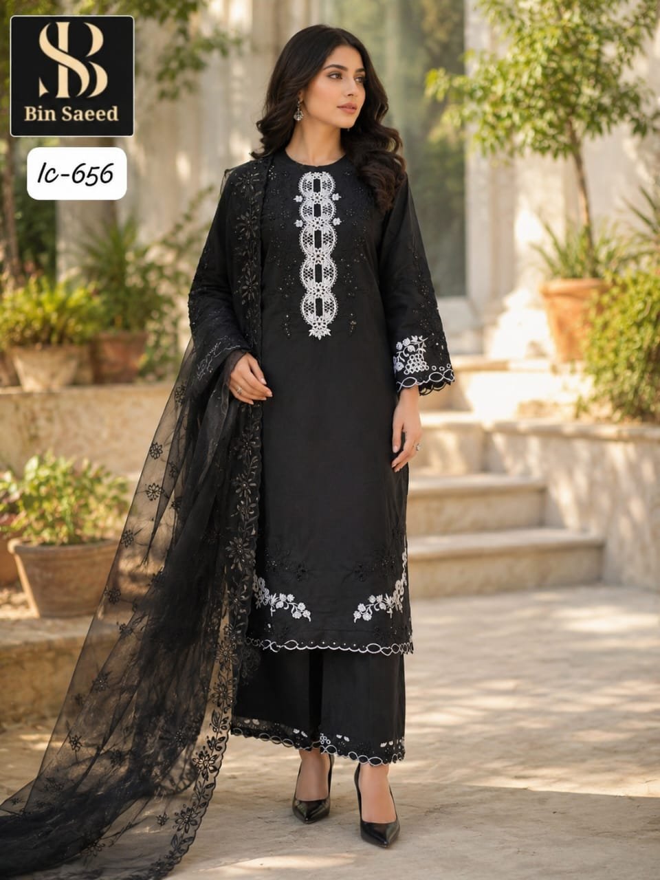 BIN SAEED PRESEND NEW SERIES OF READYMADE ORIGINAL SUITSGADHWAL FABRIC WITH HEAVY HAND WORK EMB TASSLES CUTWORK IMP COTTON BOTTOM ORGENZA FABRIC DUPATTA