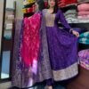 Anarkali Flared Kurti Pant Dupatta Set With Banana Silk Fabric Jashn-E-Bahaaraa Anarkali Flared Kurti Pant Dupatta Set