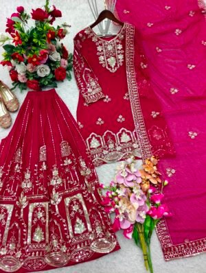 Alternative view of TOP Sarara Dupatta WITH Pure Fox Georgette With Embroidery 5mm Sequences Work With Full-Sleeves
