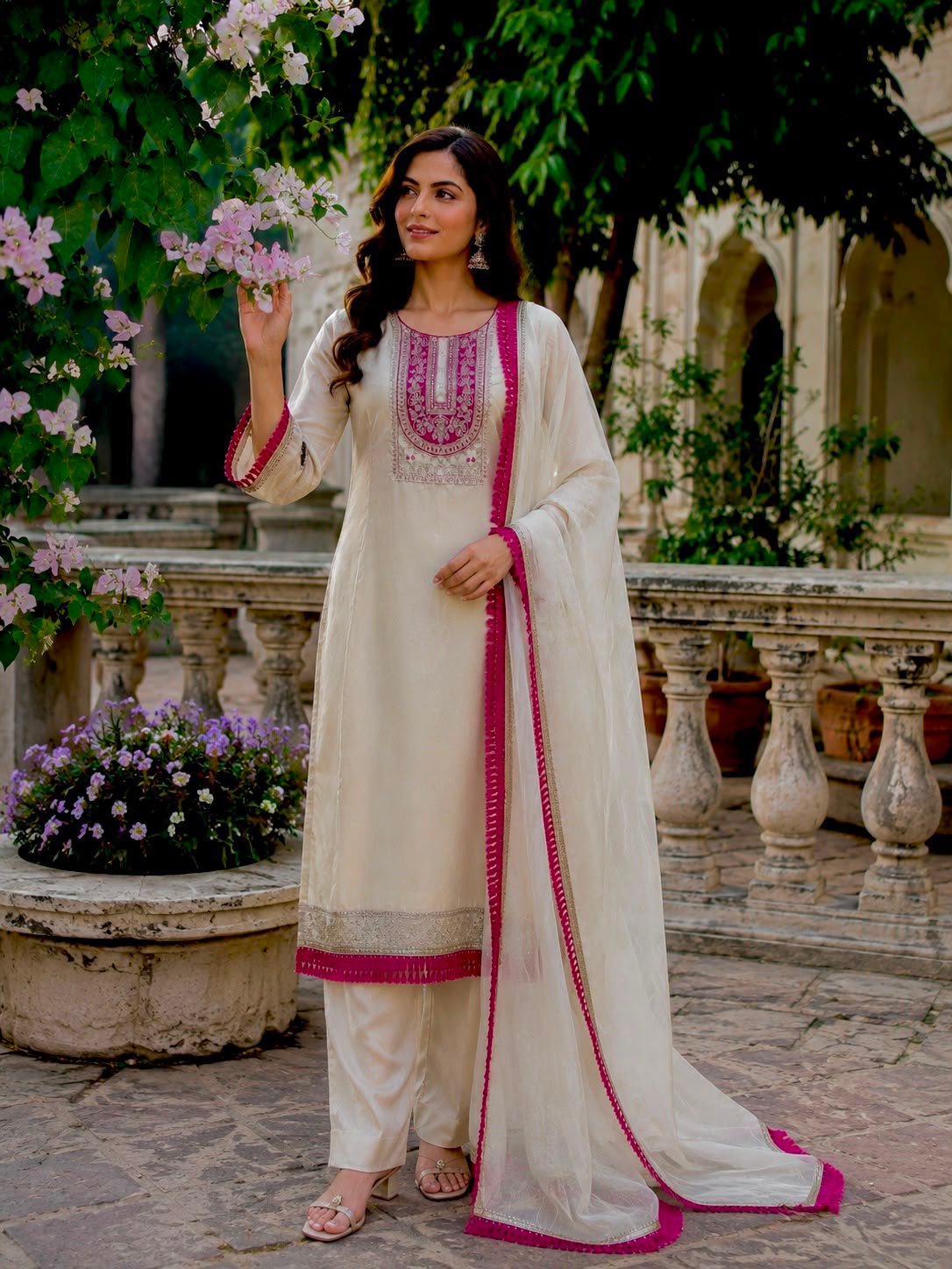 🫶🏻PRESENTING PREIMIUM LINING ORGANZA SUIT WITH EMBROIDERY CODING DORI-SEQUENCE WORKED TOP-BOTTOM AND DUPATTA SET FULLY STITCHED READY TO WARE