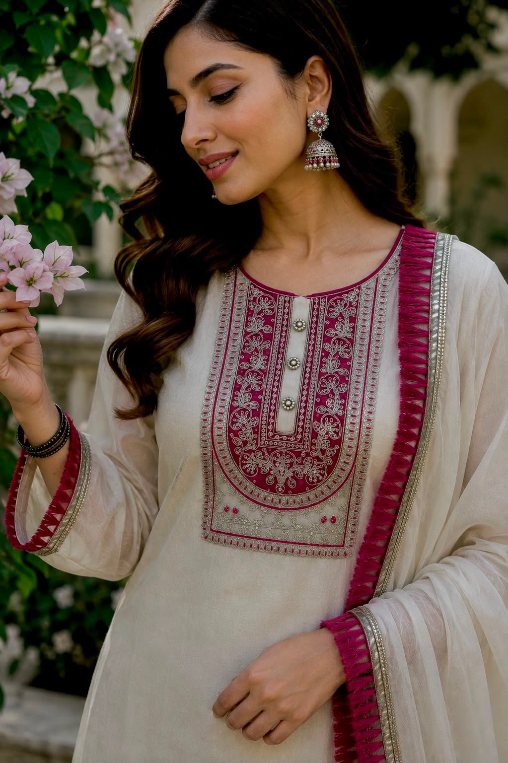 🫶🏻PRESENTING PREIMIUM LINING ORGANZA SUIT WITH EMBROIDERY CODING DORI-SEQUENCE WORKED TOP-BOTTOM AND DUPATTA SET FULLY STITCHED READY TO WARE - Image 3