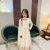 White Gown Full Sttiched Pure Vichitra With Embroidery Sequence Work