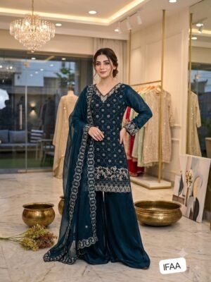 AK PLAZZO PAIR FROM LOOMEERA WITH BEADS WITH SEQUENCE EMBROIDERY & CUT WORK